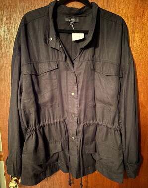 Kelly Renee Black Lightweight Utility Field Jacket Size XXL